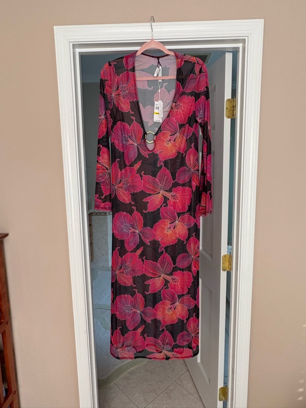 Trina Turk Pink Floral Bathing Suit Cover Up